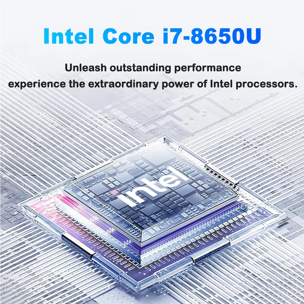 Ordinateur Portable 2026 14.1" Intel Core i7-8650U / Atom A3950 — 12 Go DDR3, SSD 1To/2To, Écran 4K, WiFi 5, Windows 11