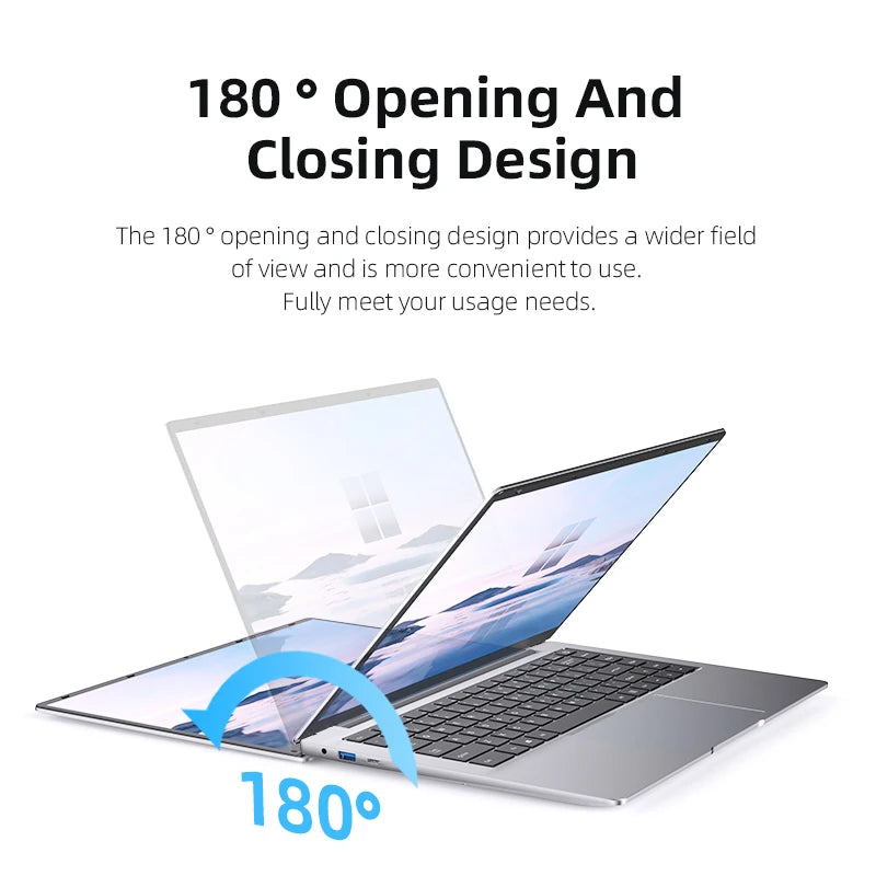 Ordinateur Portable Ultra-Slim 14.1" Intel Atom A3950 — 12 Go RAM, SSD M.2, Écran Full HD IPS, Windows 11 Pro