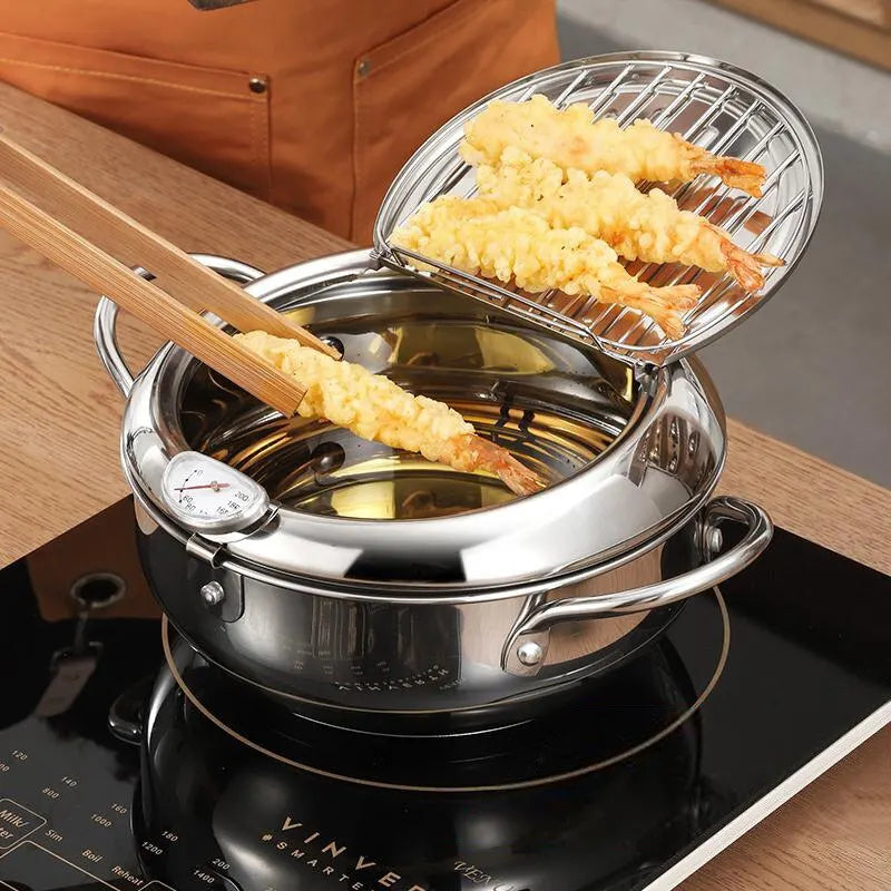 Friteuse en Inox avec Thermomètre Intégré