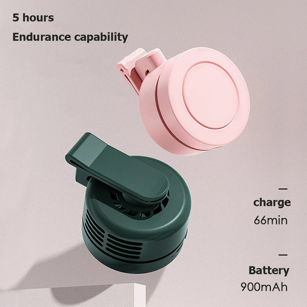 Mini Ventilateur Ceinture Clip Portable – Rechargeable, Mains Libres pour Extérieur et Bureau