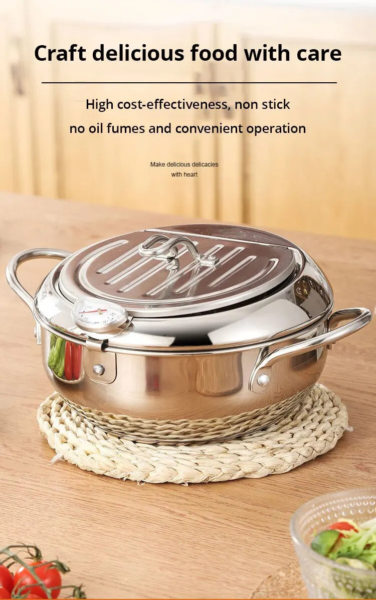 Friteuse en Inox avec Thermomètre Intégré