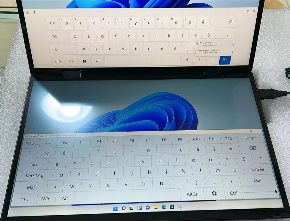 PC Portable Double Écran 14" — Intel N100, 16 Go RAM, 128 Go à 1 To SSD, Écran Tactile, Windows 11
