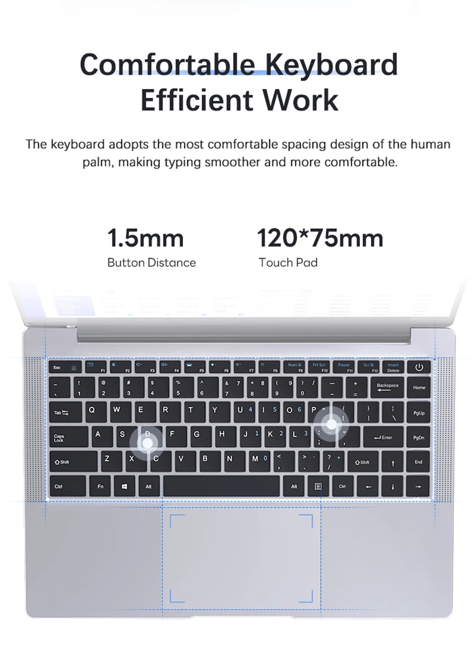 Ordinateur Portable Ultra-Slim 14.1" Intel Atom A3950 — 12 Go RAM, SSD M.2, Écran Full HD IPS, Windows 11 Pro