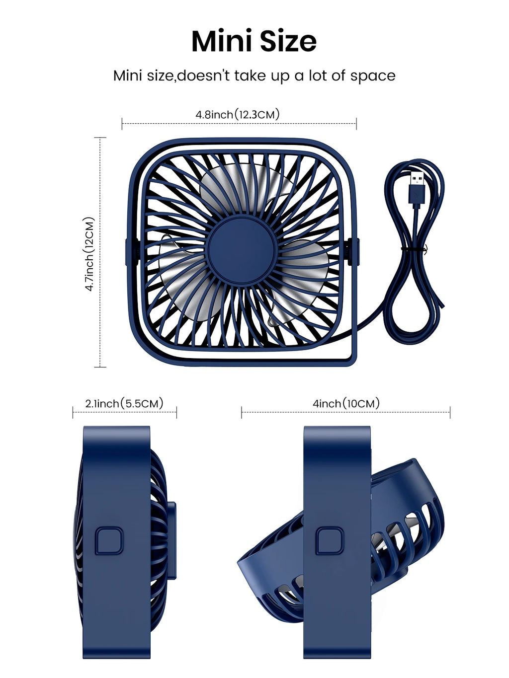 TOPK Mini Ventilateur de Bureau USB