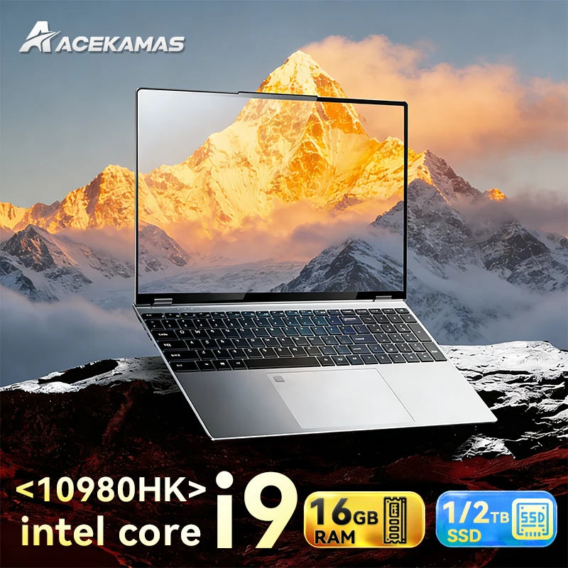 PC Portable Gaming ACEKAMAS 15.6" — Intel Core i9-10980HK, 16 Go DDR4, SSD 1To, Écran IPS, Windows 11 Pro