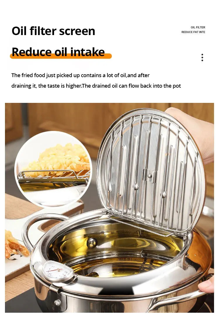 Friteuse en Inox avec Thermomètre Intégré