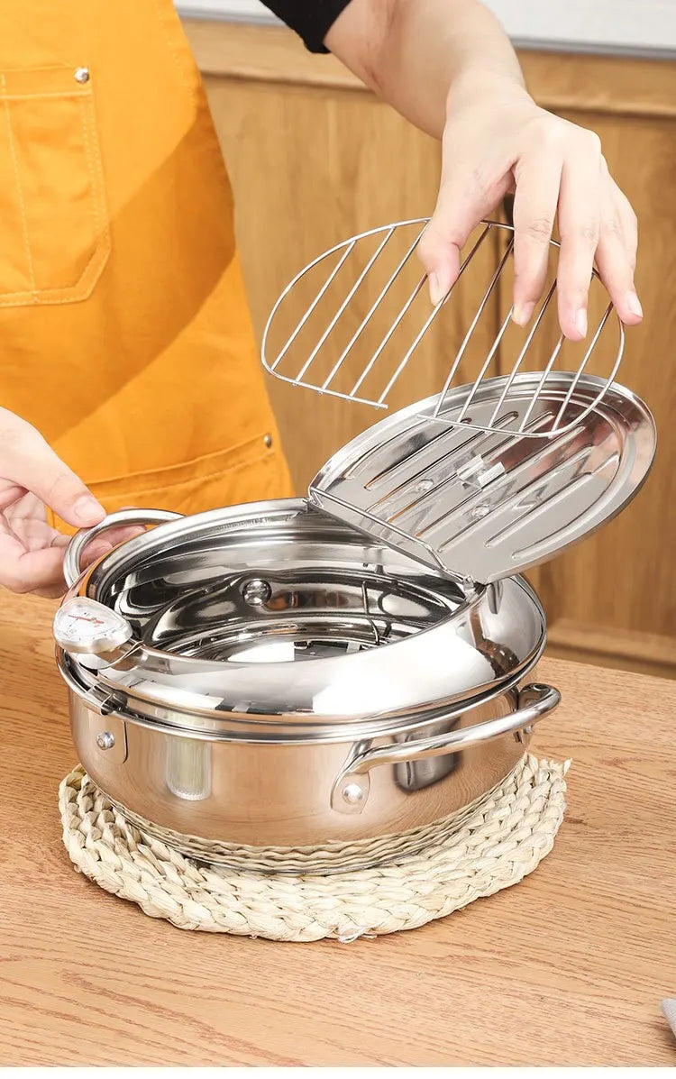 Friteuse en Inox avec Thermomètre Intégré