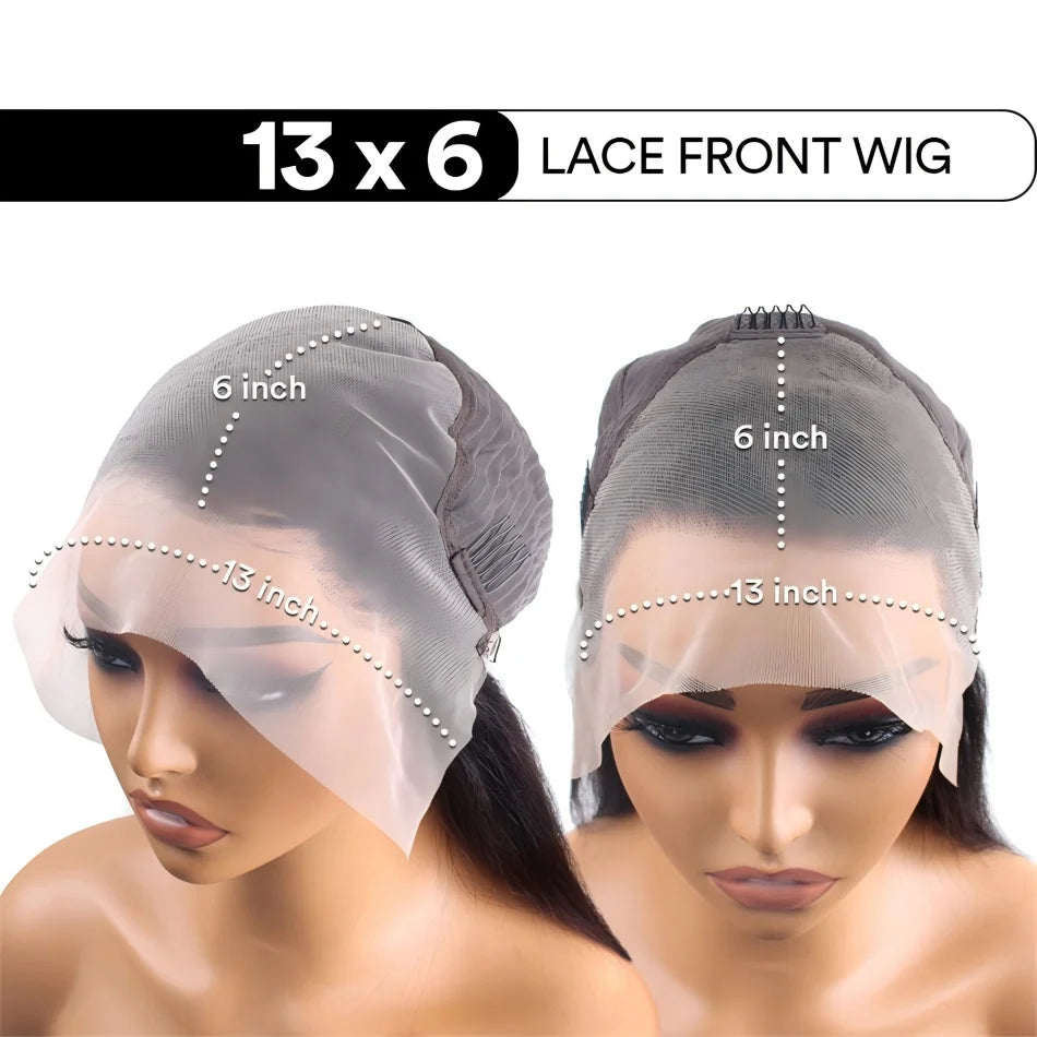 Perruque Lisse Sans Colle 360 Lace Front HD 5x5 — Cheveux Brésiliens Noir Naturel 30 Pouces Pré-Épilée