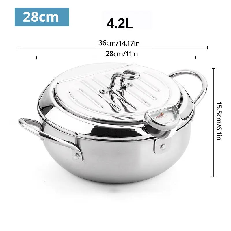 Friteuse en Inox avec Thermomètre Intégré