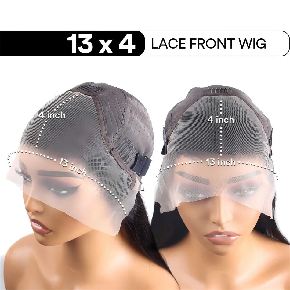 Perruque Lisse Sans Colle 360 Lace Front HD 5x5 — Cheveux Brésiliens Noir Naturel 30 Pouces Pré-Épilée