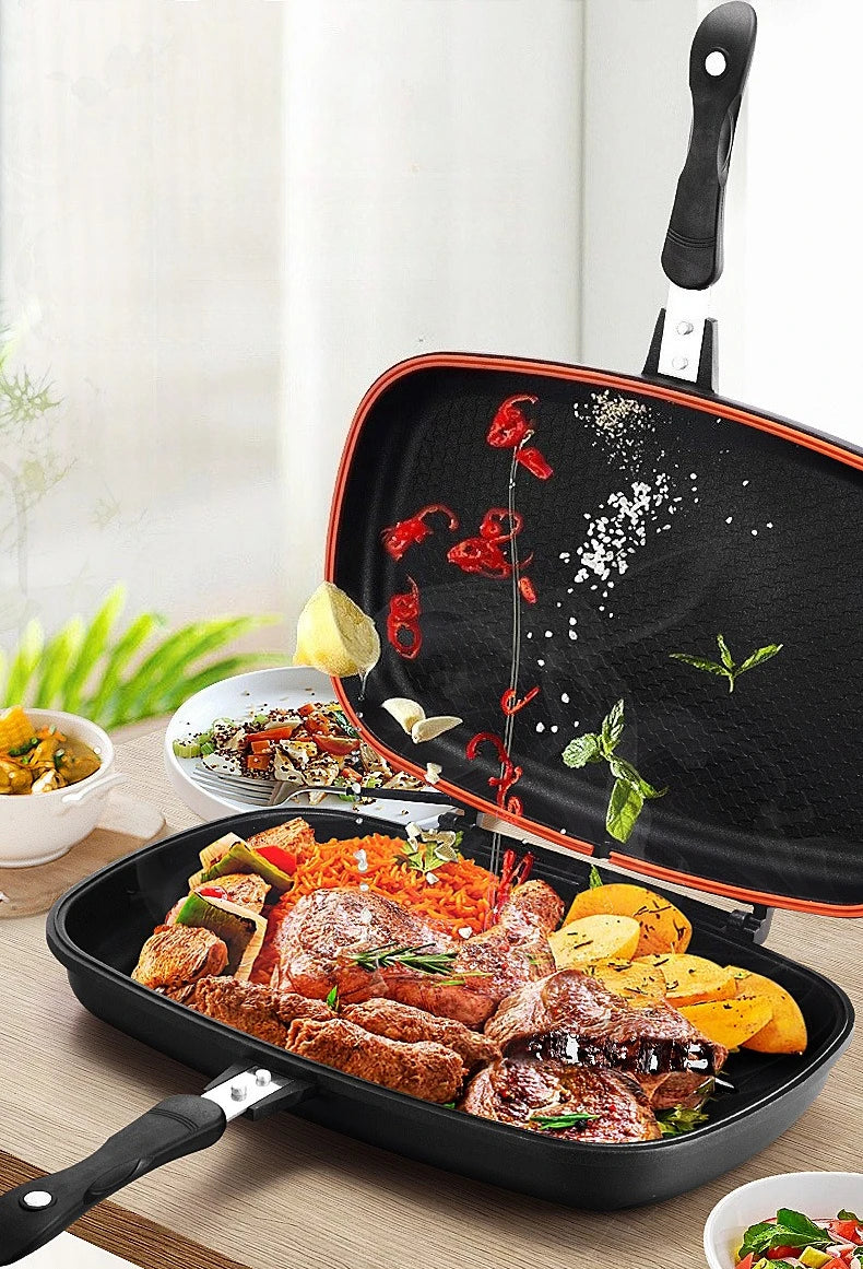 Poêle Double Face GIYOCA – Grill BBQ Multifonction
