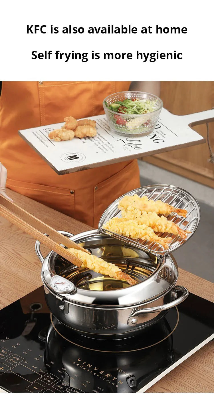 Friteuse en Inox avec Thermomètre Intégré
