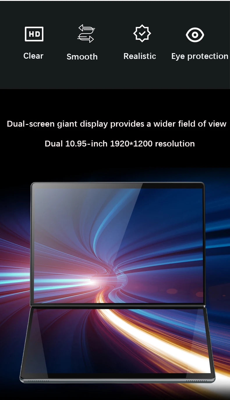 Ordinateur Portable Double Écran GLF-S2 10.95" — Intel i3-1215U / N100, 32 Go DDR5, SSD 2To, Tactile, WiFi 6, Windows 11