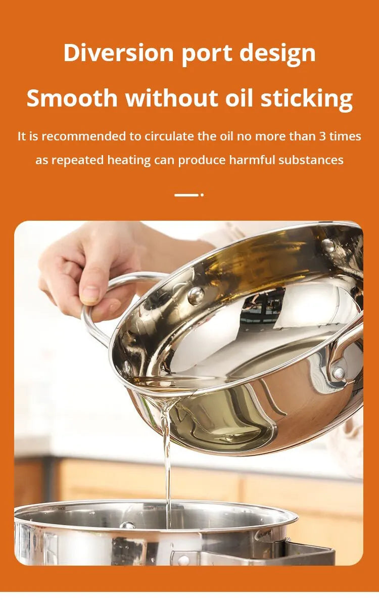 Friteuse en Inox avec Thermomètre Intégré