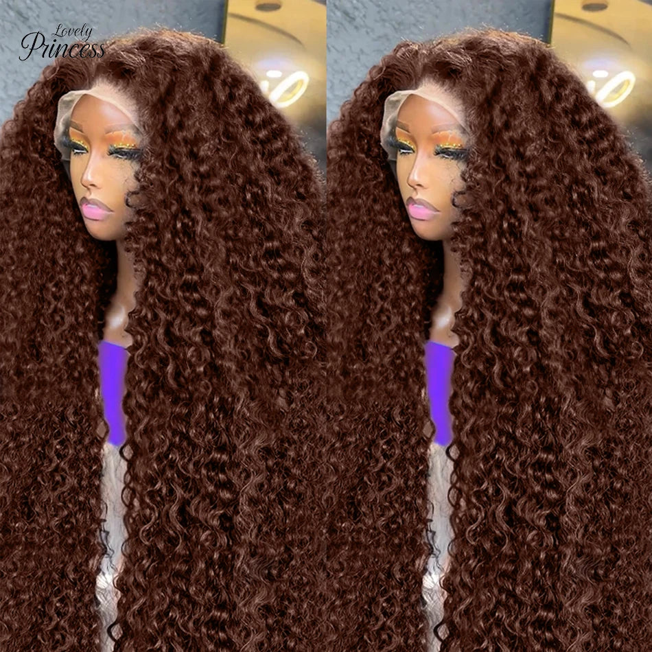Perruque Deep Wave Chocolat 200% — Lace Front 13x6 HD Cheveux Brésiliens 30 à 38 Pouces