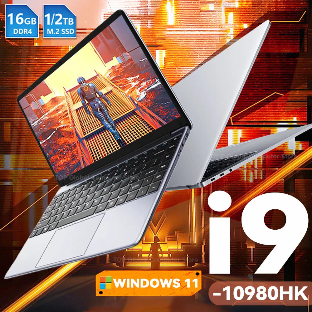 Ordinateur Portable 14.1" Intel Core i9-10980HK — Écran 4K, 16 Go RAM, SSD 1To/2To, Windows 11