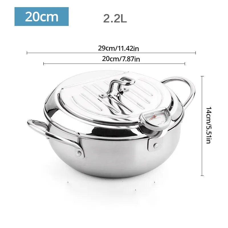 Friteuse en Inox avec Thermomètre Intégré