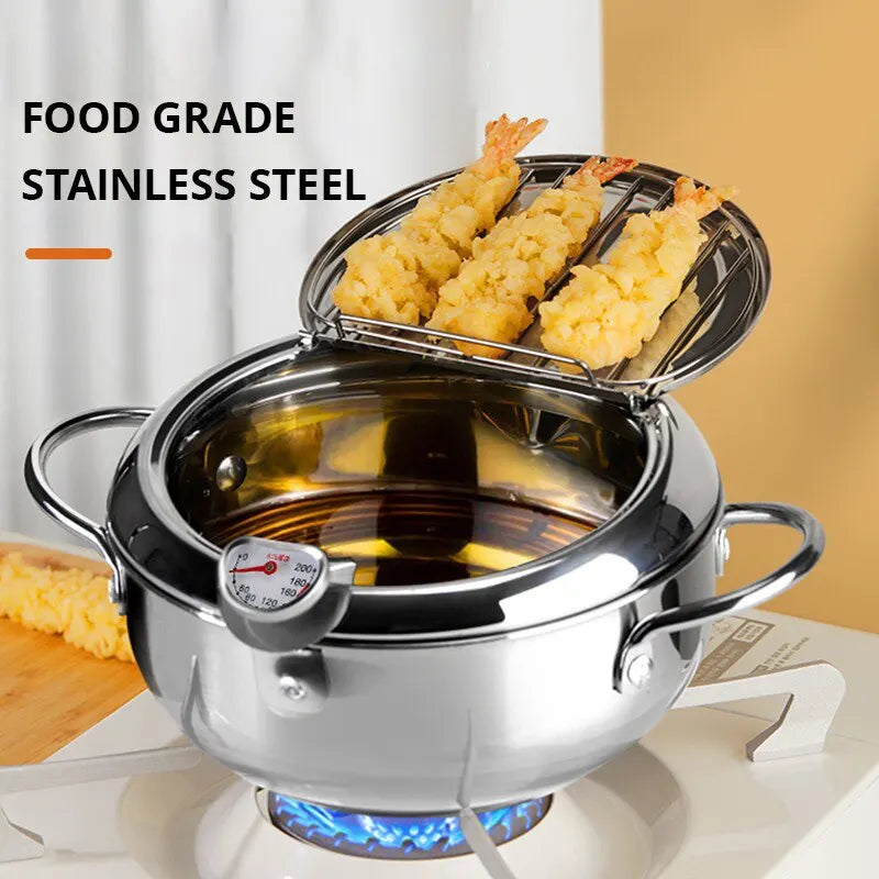 Friteuse en Inox avec Thermomètre Intégré