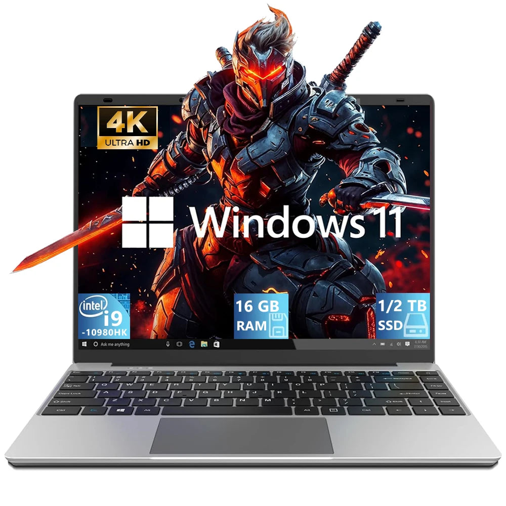 Ordinateur Portable Erilles 14" Intel Core i9-10980HK — Écran 4K, 16 Go DDR3, SSD 1To/2To, Double Caméra, Windows 11