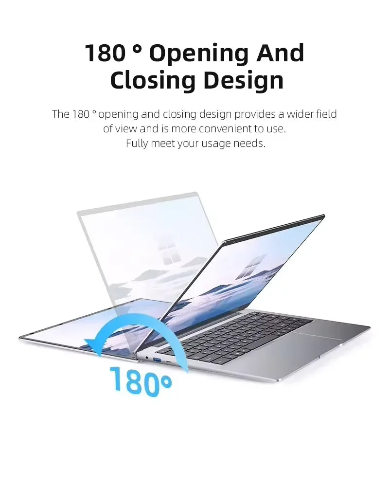 Ordinateur Portable Bureau 2025 — Intel Atom x7 A3950, 12 Go DDR4, SSD 512Go/1To, Écran Full HD 90Hz, Windows 11