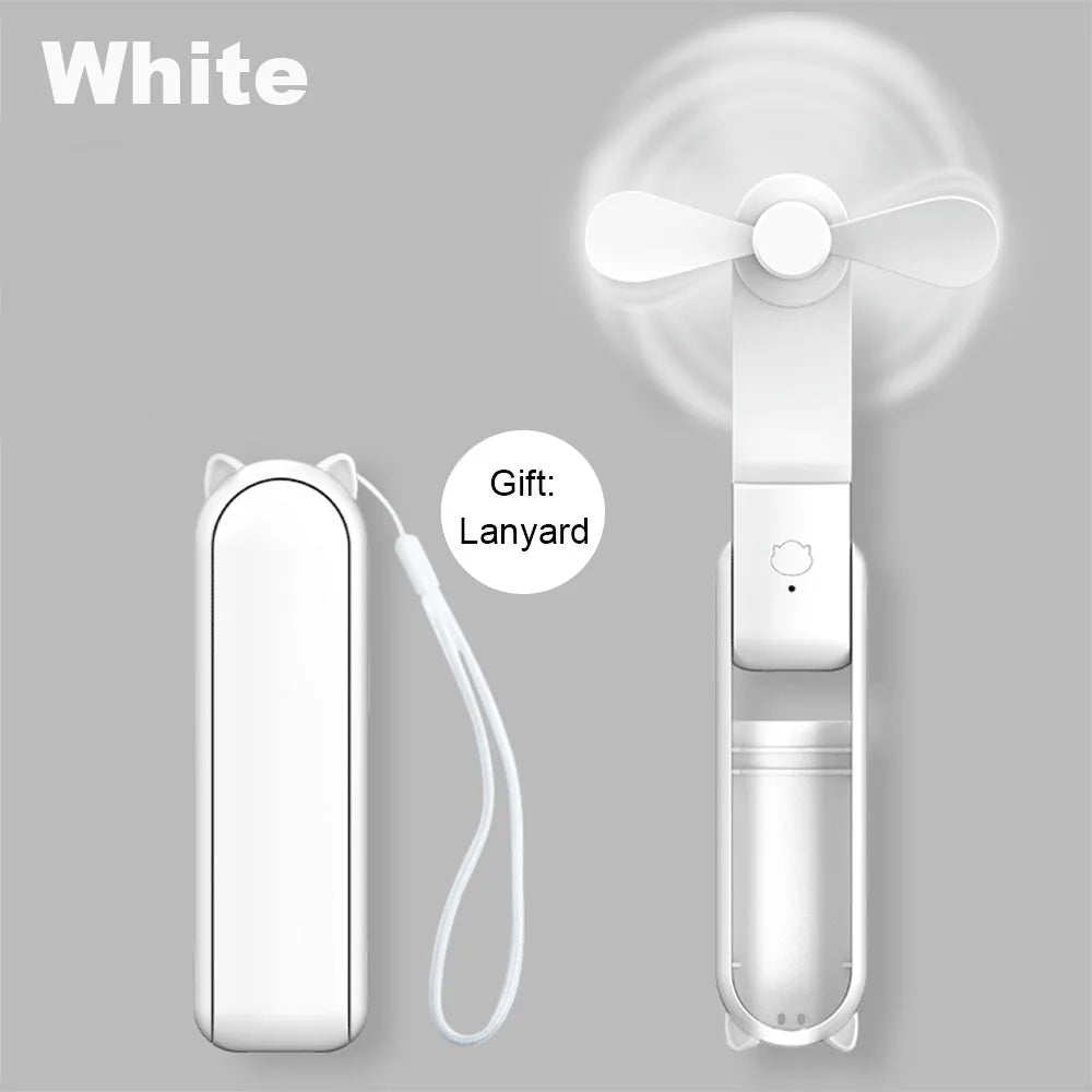 Mini Ventilateur Portable Rechargeable USB – 3 Vitesses, Pliable avec Batterie Intégrée 2000mAh