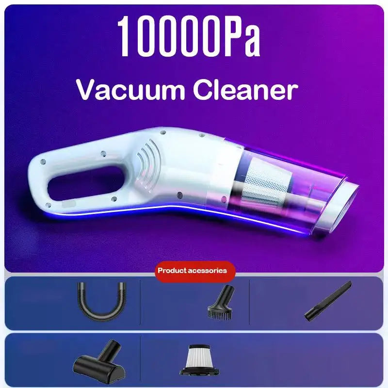 Aspirateur Portable Rechargeable 10000PA – Maison & Voiture, Sans Fil, Anti-Poils