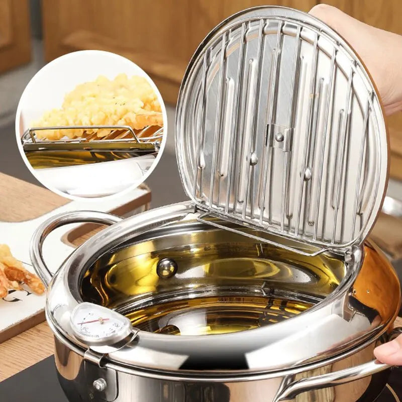 Friteuse en Inox avec Thermomètre Intégré