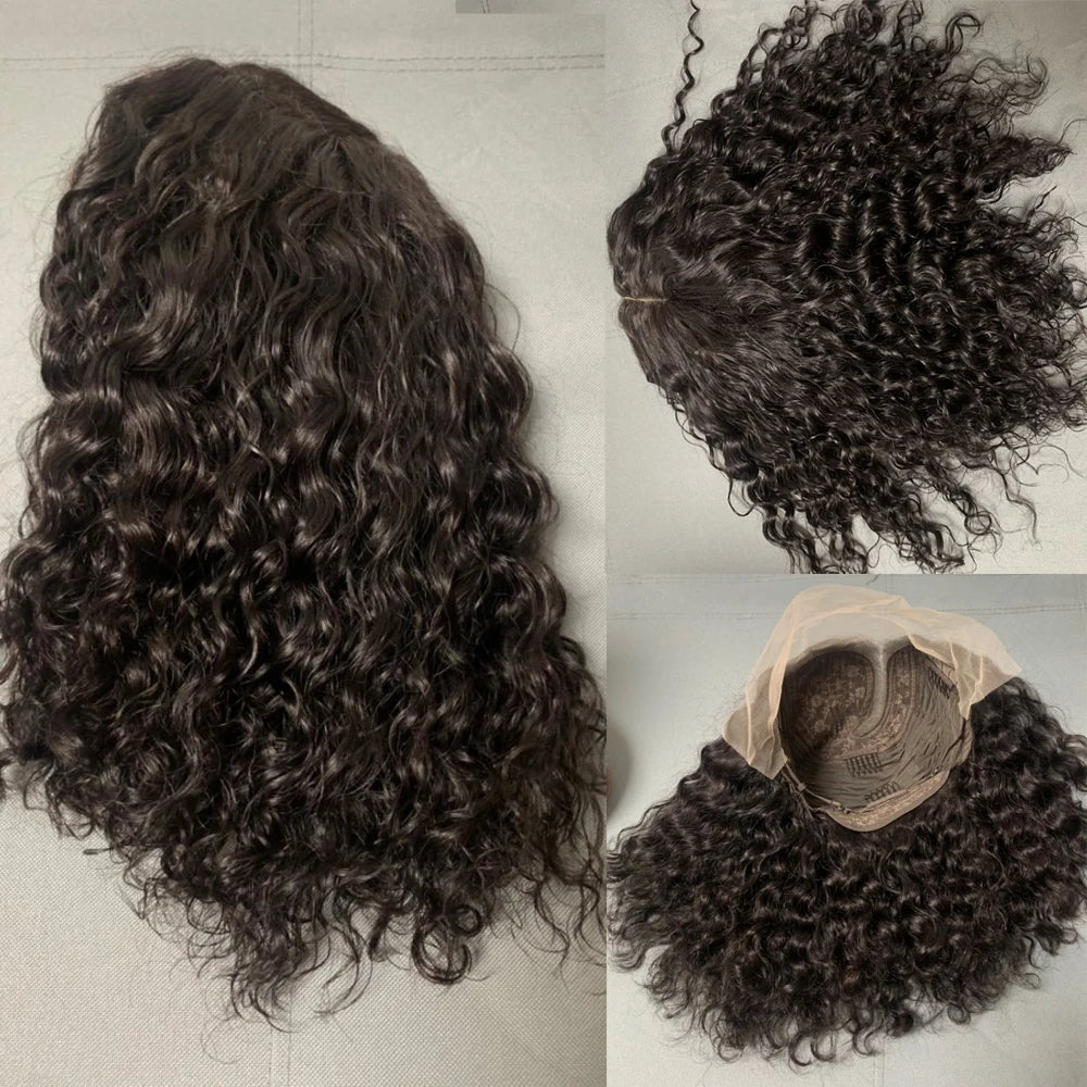 Perruque Bob Courte Deep Wave Curly — T Part Lace HD Cheveux Brésiliens Remy 100% Naturels