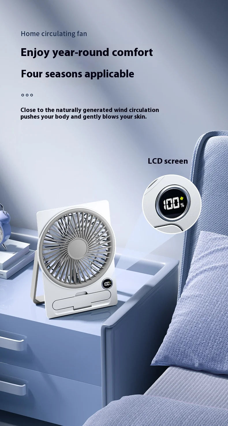 Ventilateur de Table USB avec Affichage Digital