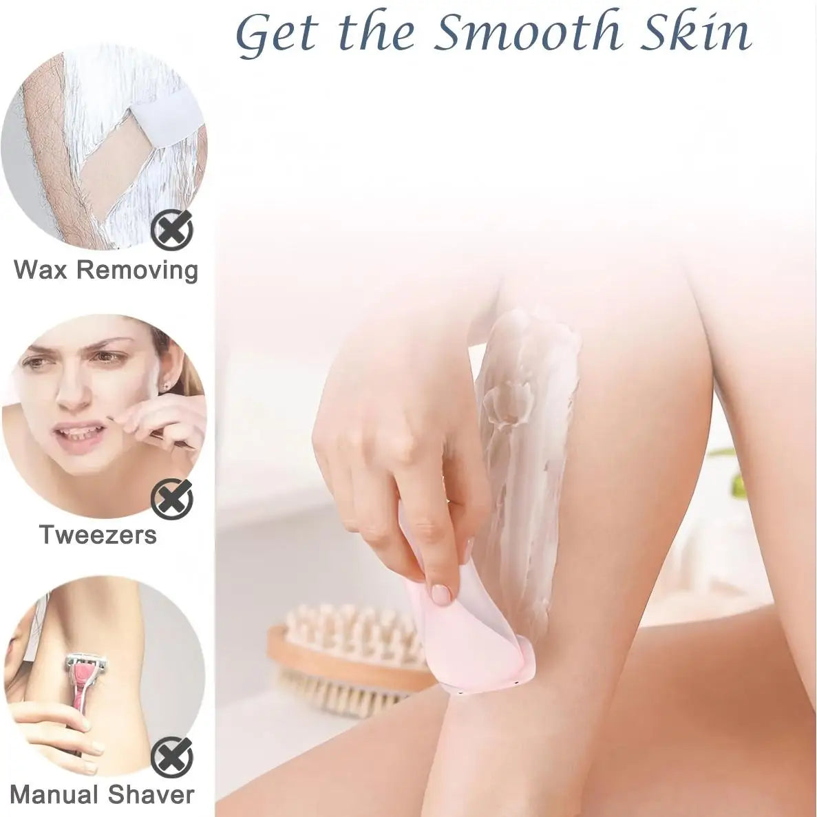 Rasoir Épilateur Électrique Femme – Indolore, Humide & Sec, Visage Corps Bikini