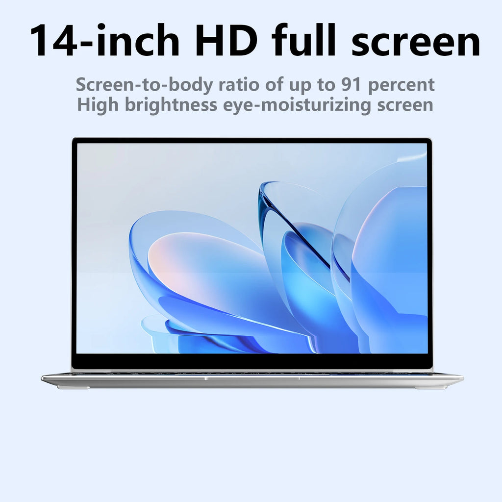 PC Portable Ultra Slim 14.1" — Intel N3700, 16 Go RAM, SSD jusqu'à 2 To, Windows 11 Pro