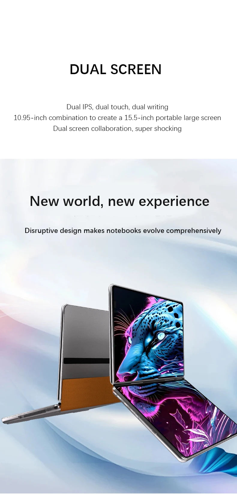 Ordinateur Portable Double Écran GLF-S2 10.95" — Intel i3-1215U / N100, 32 Go DDR5, SSD 2To, Tactile, WiFi 6, Windows 11