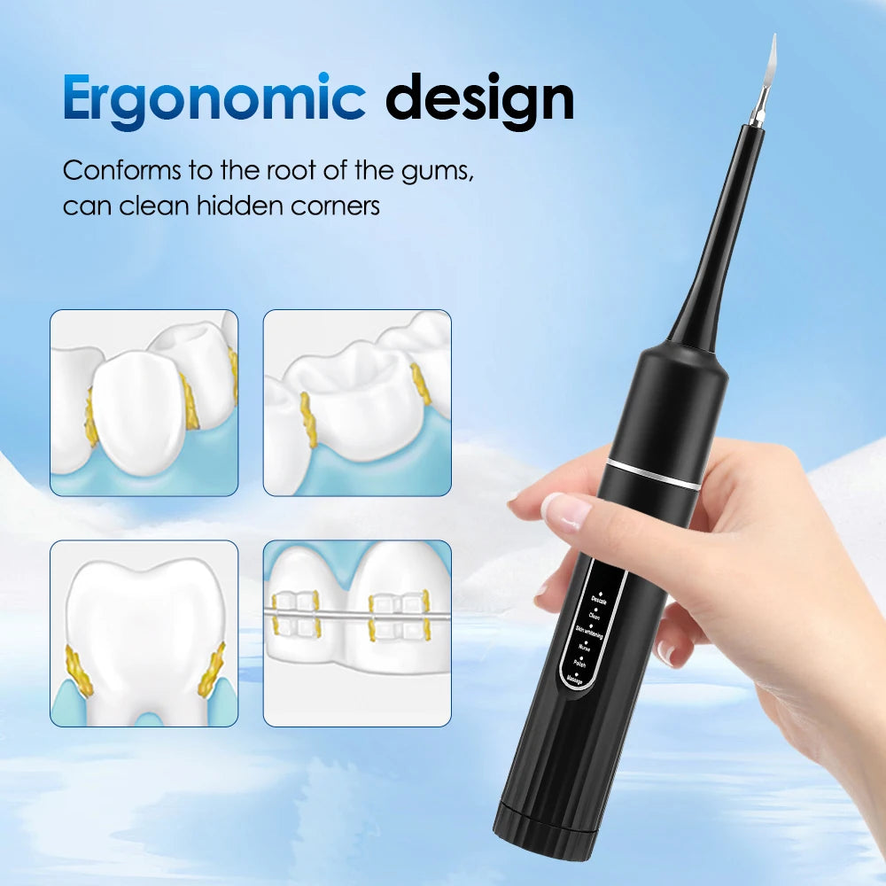 Nettoyeur Dentaire Électrique 6 Modes – Portable, Vibration Haute Fréquence, Blanchiment