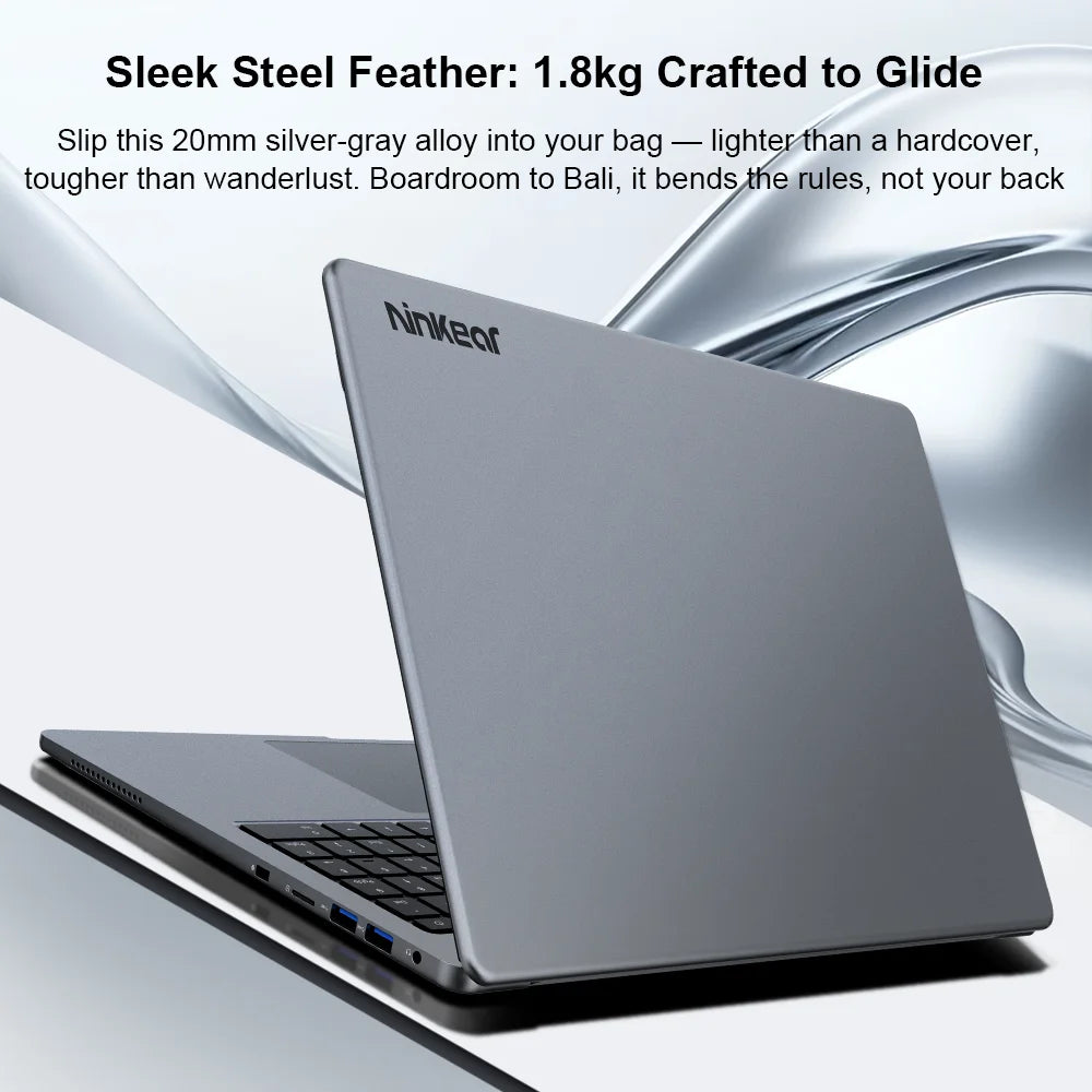 Ordinateur Portable Ninkear A15 Pro 16" — AMD Ryzen 5, Écran 2.5K 120Hz, 16 Go DDR4, SSD 1To, Empreinte, Windows 11